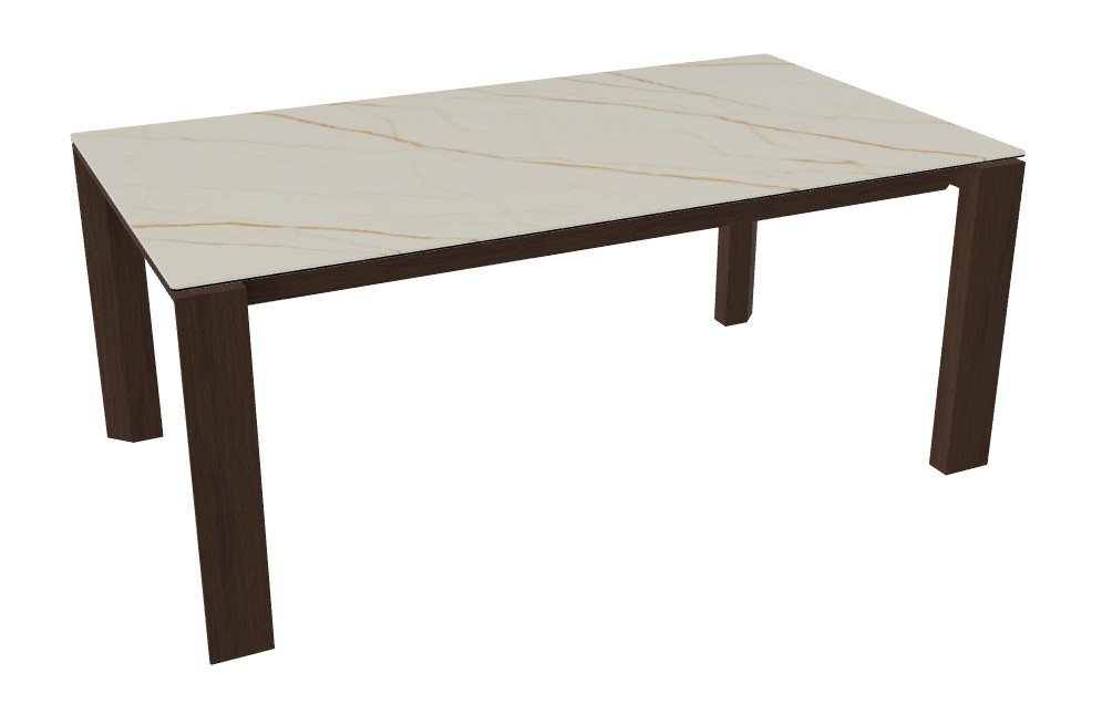 Omnia W70.9"-94.5" Rectangular Ceramic/Wood Veneer Extendable Dining Table