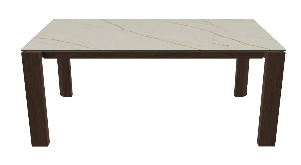 Omnia W70.9"-94.5" Rectangular Ceramic/Wood Veneer Extendable Dining Table