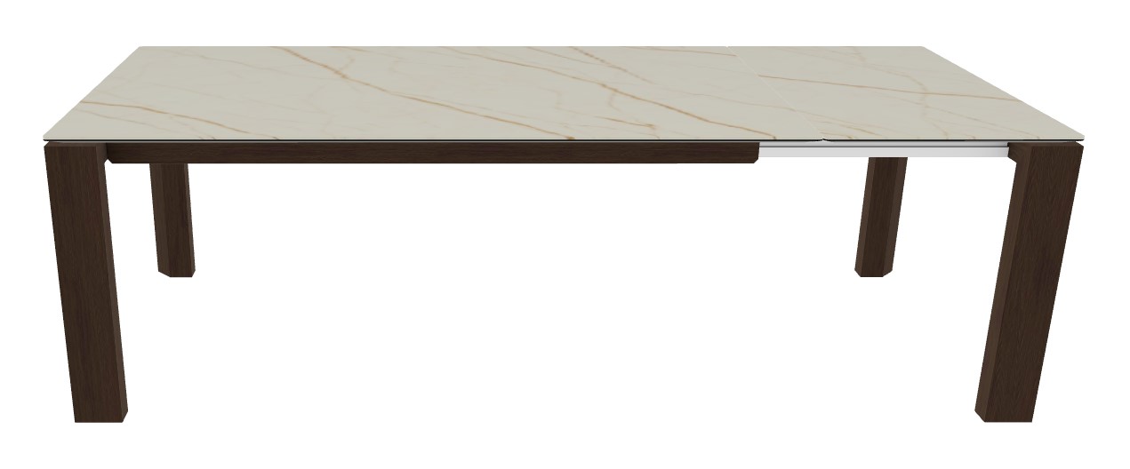 Omnia W70.9"-94.5" Rectangular Ceramic/Wood Veneer Extendable Dining Table