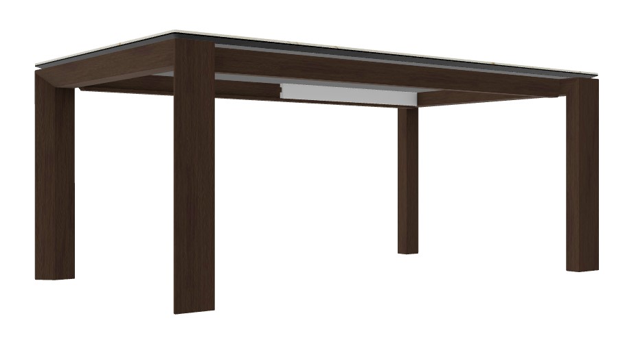 Omnia W70.9"-94.5" Rectangular Ceramic/Wood Veneer Extendable Dining Table