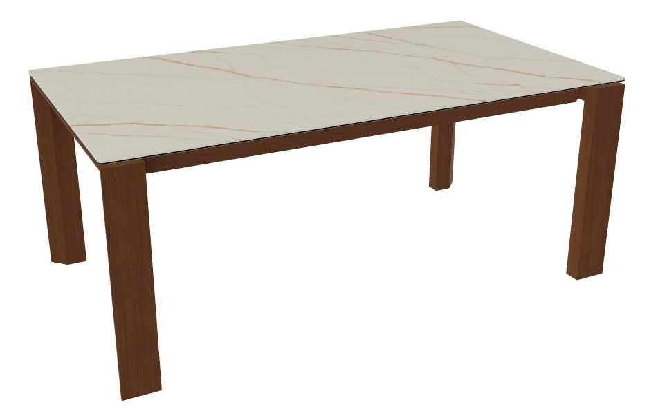 Omnia W70.9"-94.5" Rectangular Ceramic/Wood Veneer Extendable Dining Table