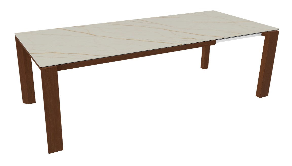 Omnia W70.9"-94.5" Rectangular Ceramic/Wood Veneer Extendable Dining Table