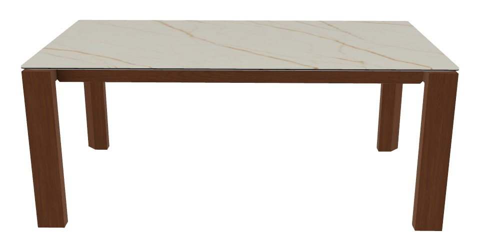 Omnia W70.9"-94.5" Rectangular Ceramic/Wood Veneer Extendable Dining Table