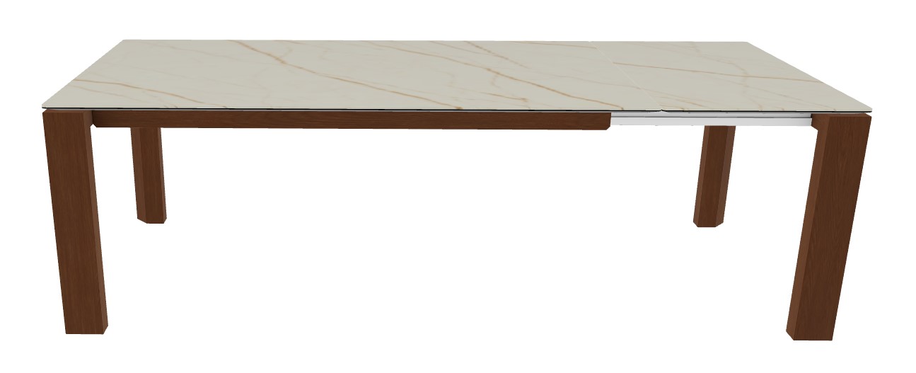 Omnia W70.9"-94.5" Rectangular Ceramic/Wood Veneer Extendable Dining Table