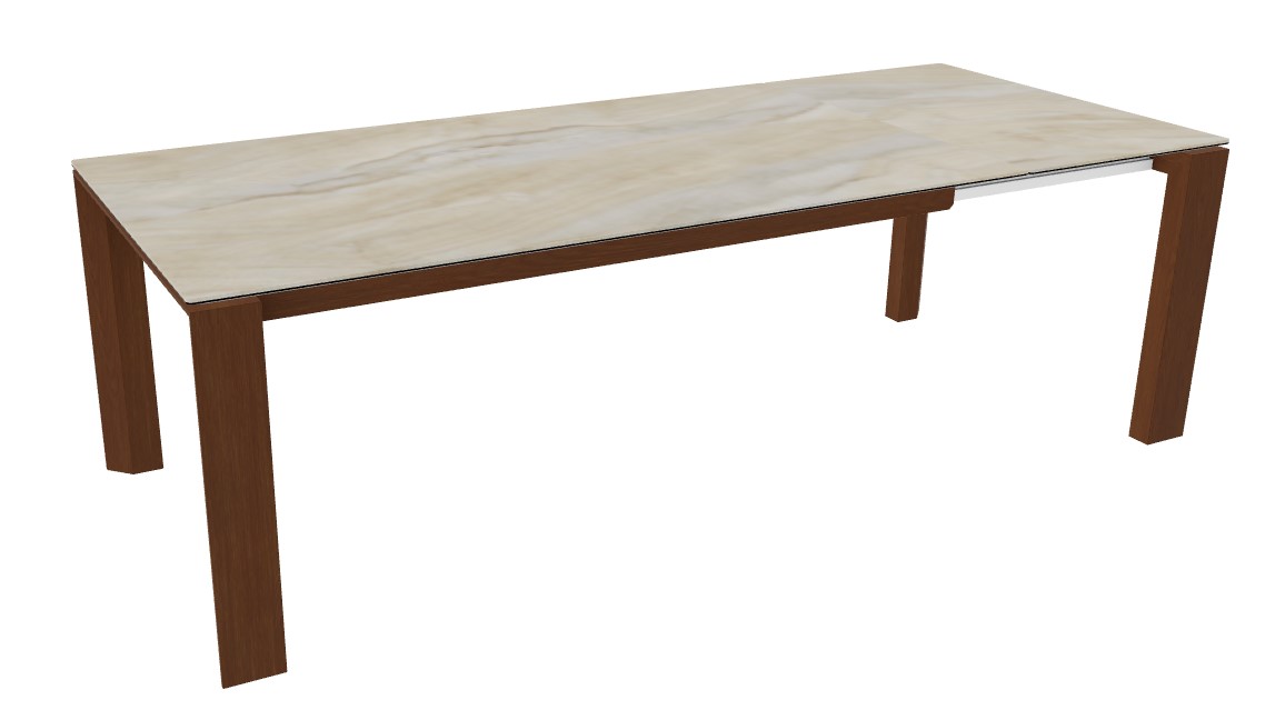 Omnia W70.9"-94.5" Rectangular Ceramic/Wood Veneer Extendable Dining Table