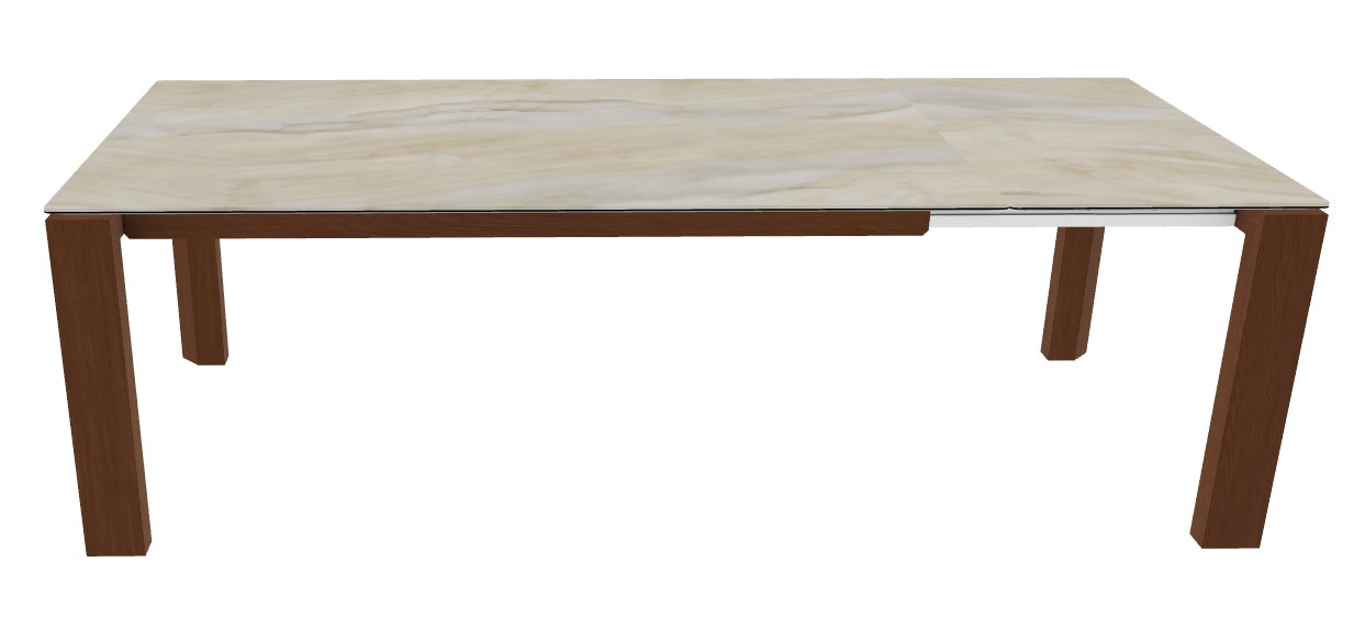 Omnia W70.9"-94.5" Rectangular Ceramic/Wood Veneer Extendable Dining Table