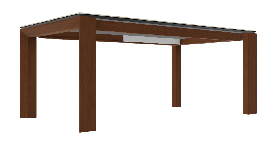 Omnia W70.9"-94.5" Rectangular Ceramic/Wood Veneer Extendable Dining Table