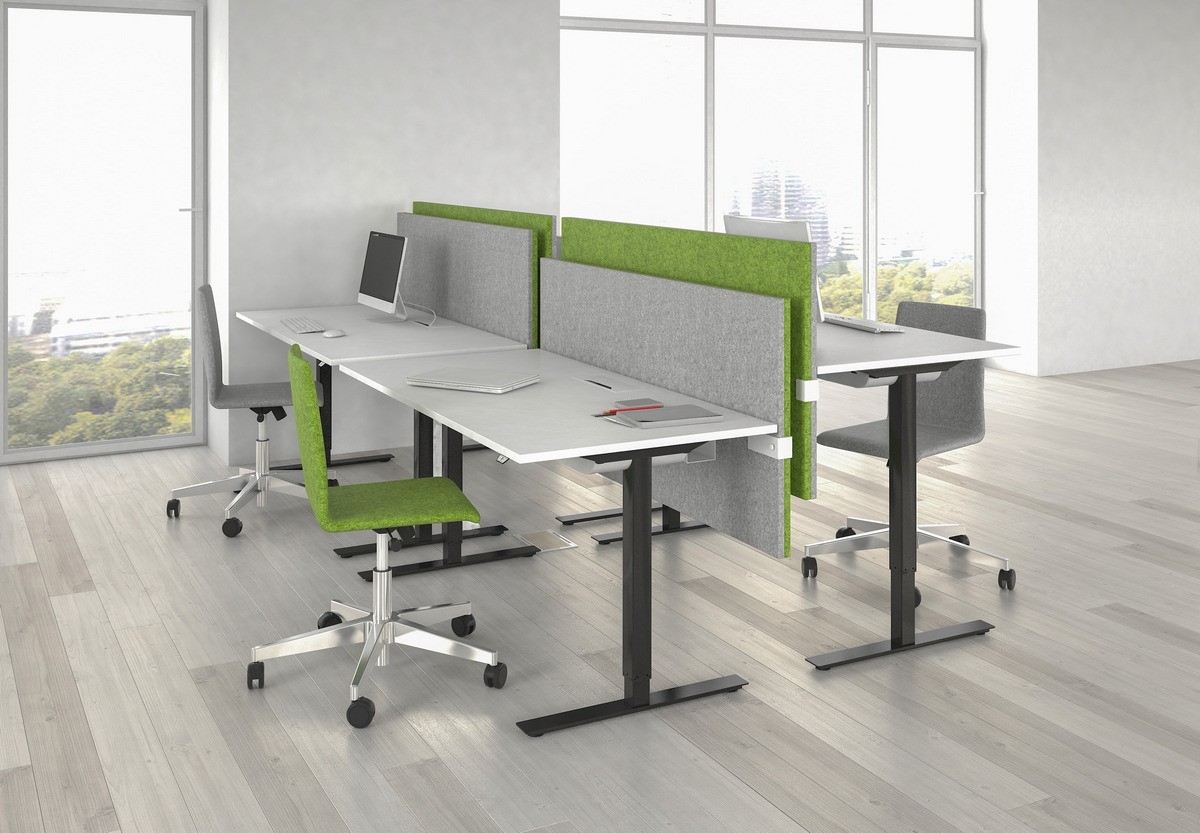 One 55.1" Electric Height Adjustable Office Desk w/Grommet