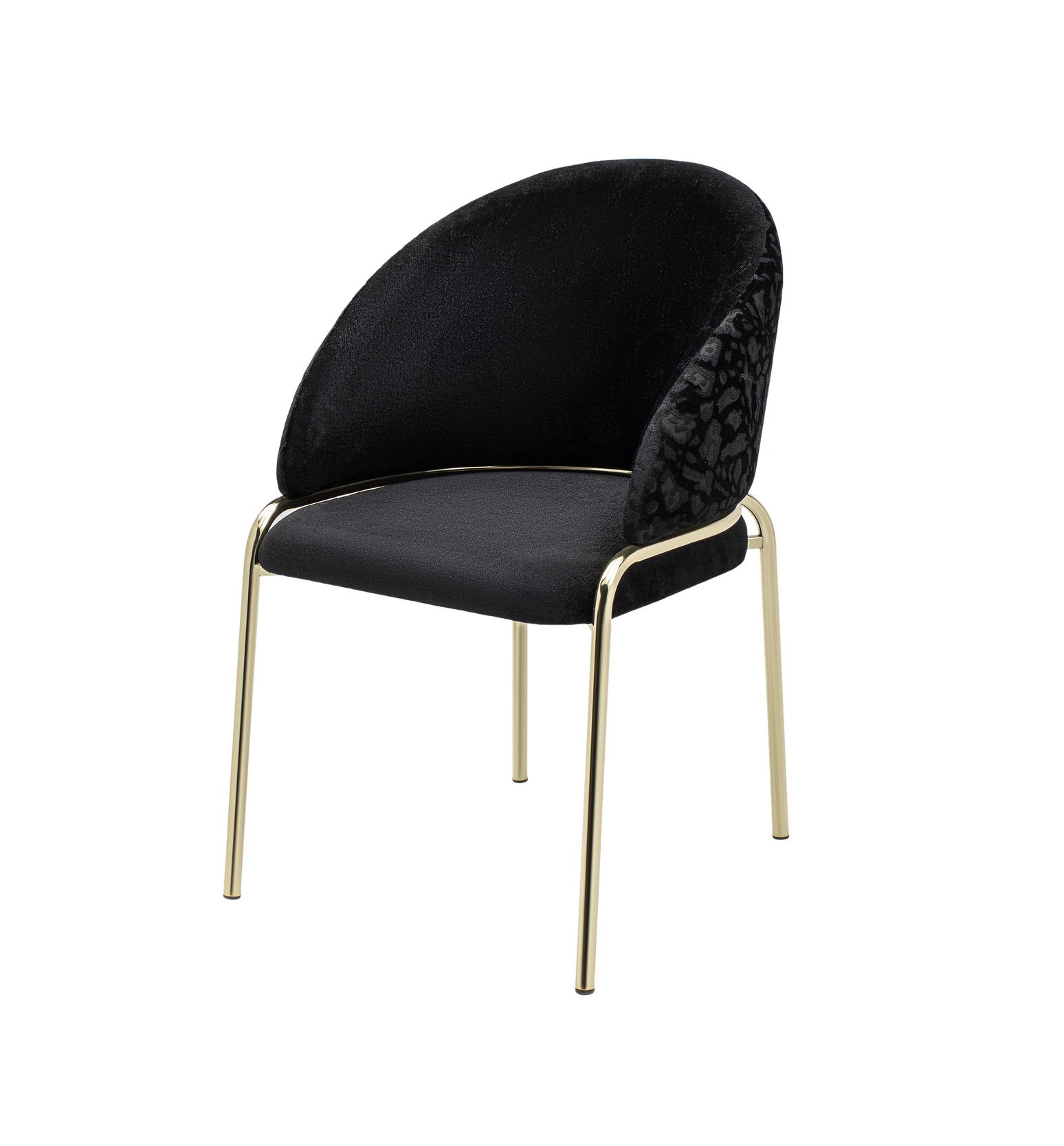 Onyx Velvet Dining Chair w/Gold Legs