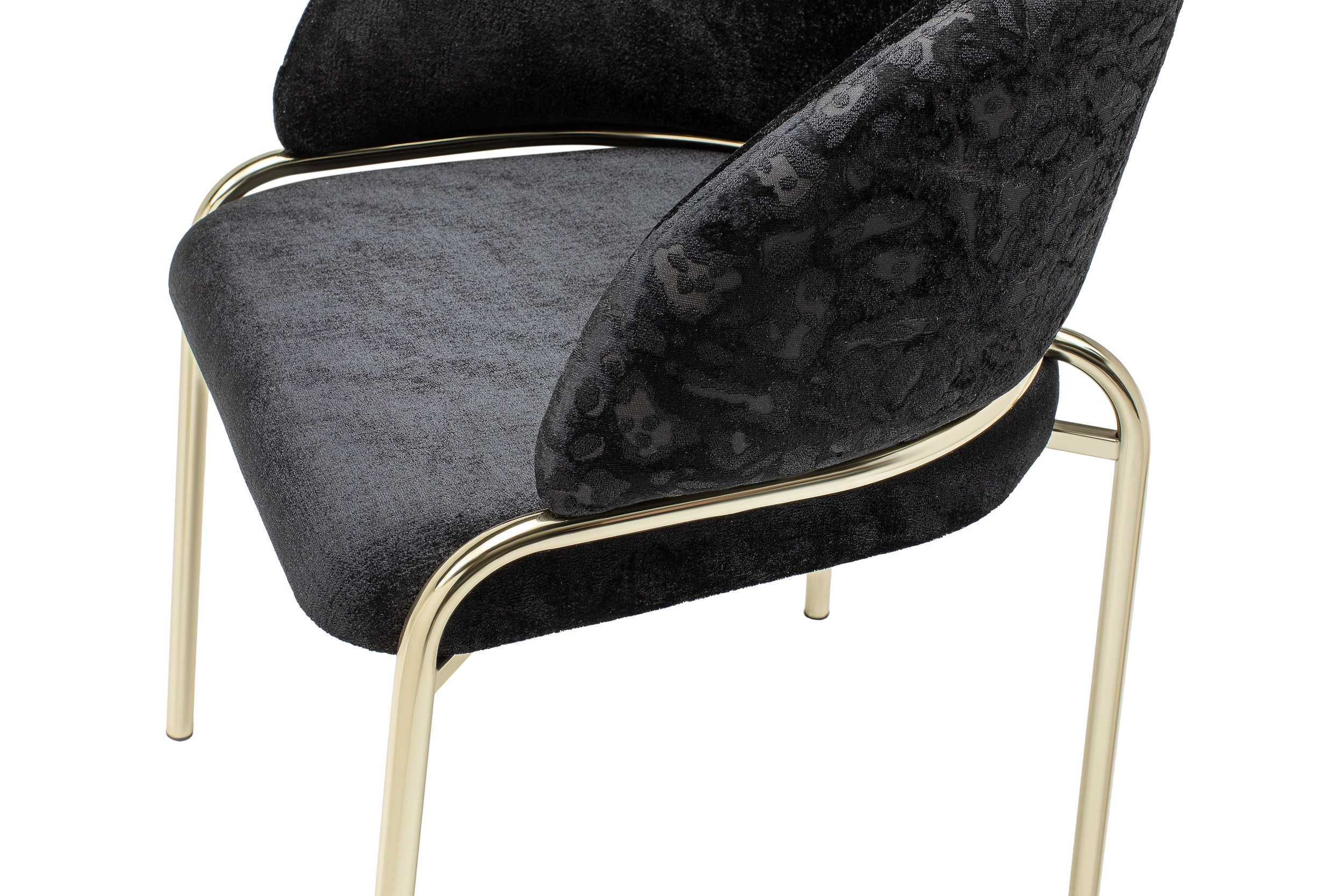 Onyx Velvet Dining Chair w/Gold Legs
