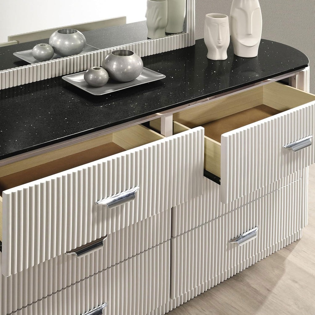 Onyx Dresser w/6 Drawers & Stone Top