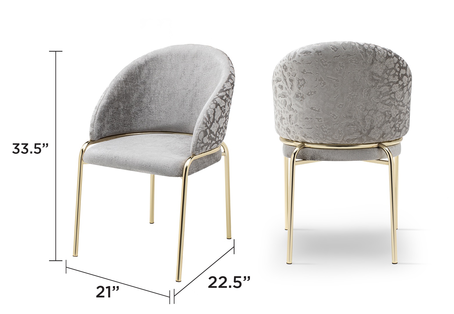 Onyx Velvet Dining Chair w/Gold Legs