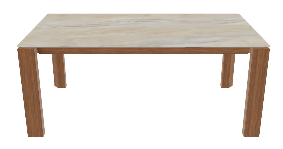 Omnia W70.9"-94.5" Rectangular Ceramic/Wood Veneer Extendable Dining Table