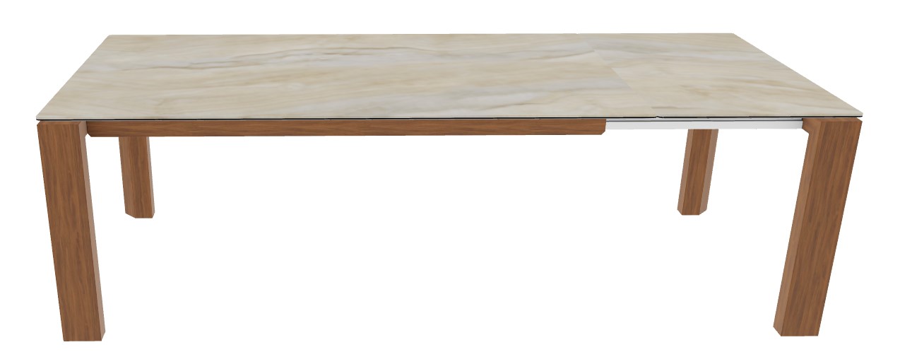 Omnia W70.9"-94.5" Rectangular Ceramic/Wood Veneer Extendable Dining Table