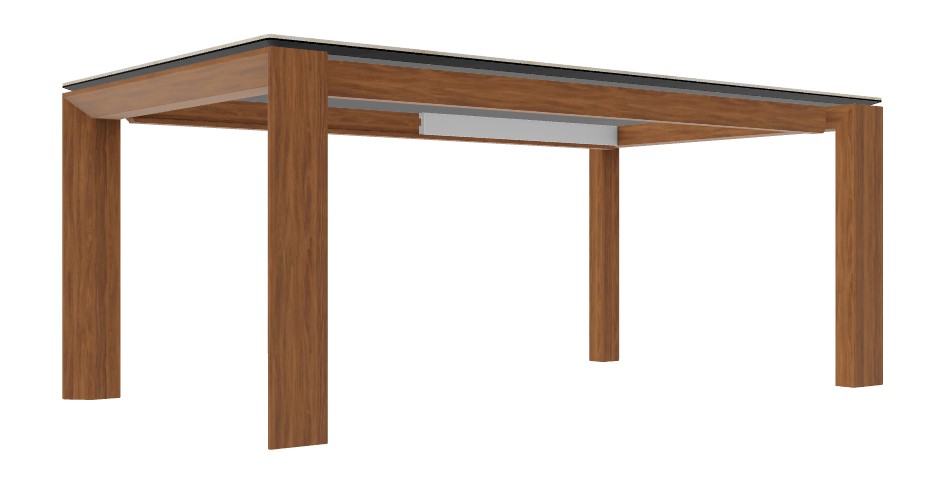 Omnia W70.9"-94.5" Rectangular Ceramic/Wood Veneer Extendable Dining Table