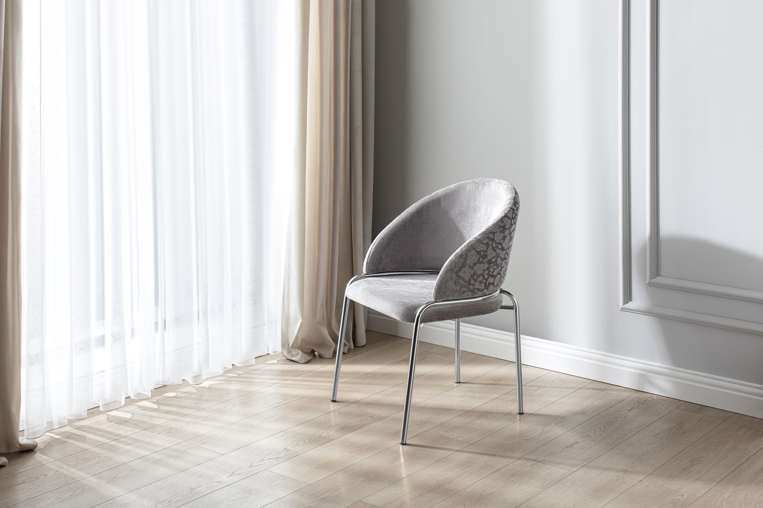 Onyx Velvet Dining Chair w/Stainless Steel Legs