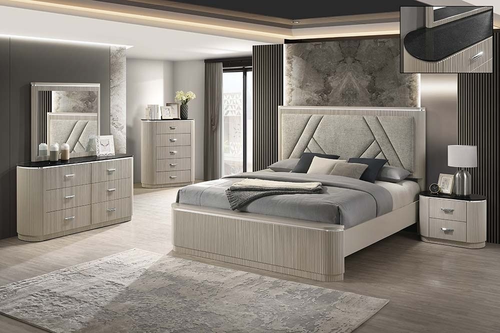 Onyx Fabric Queen Size Bed