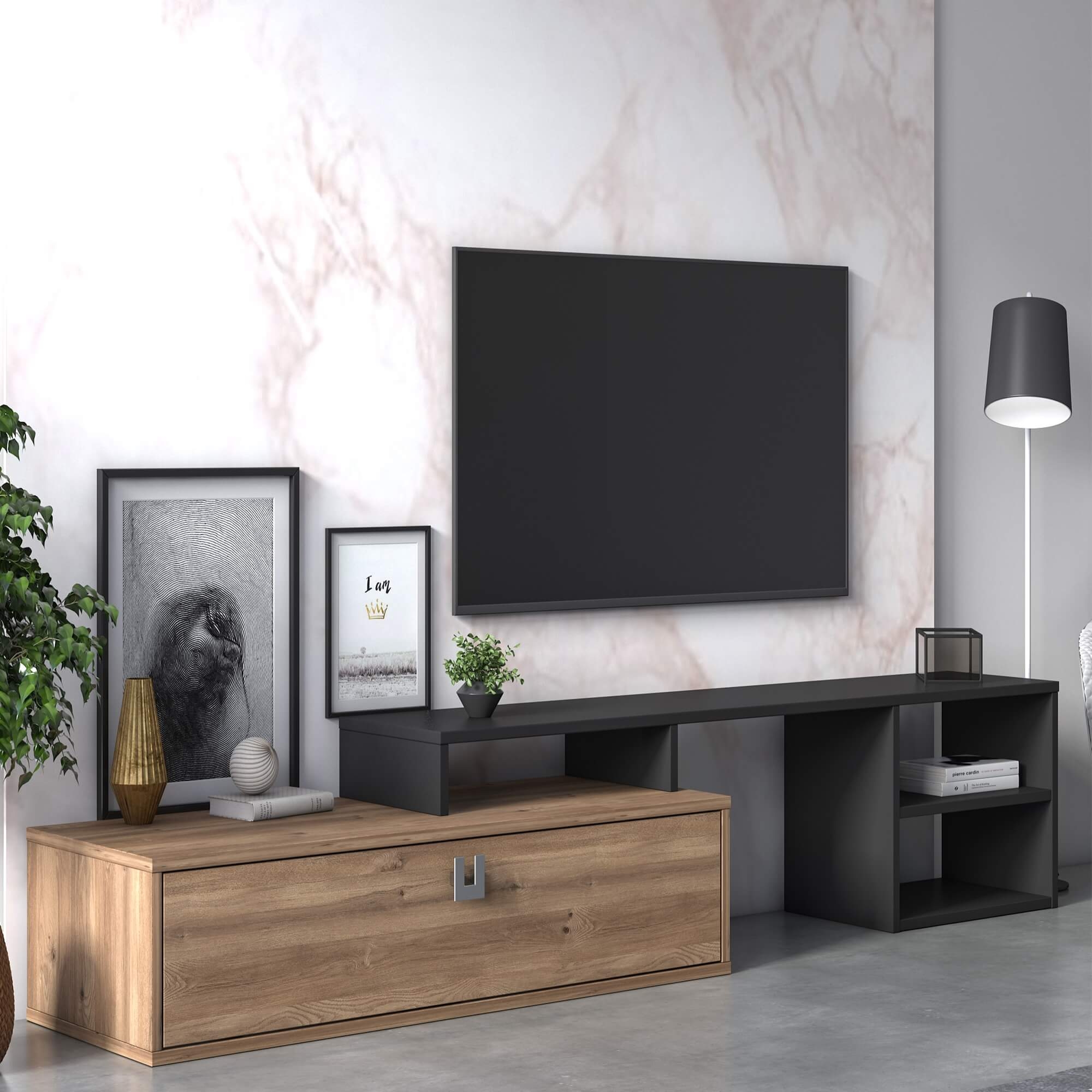 Optimo Extendable Modern Contemporary TV Unit