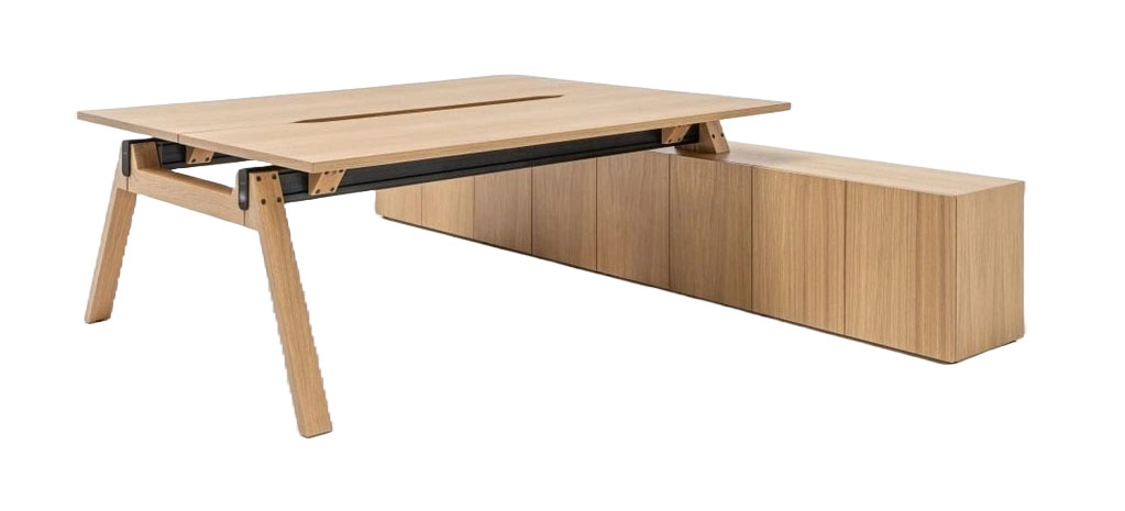 Viga Office Veneer 2-Desk Bench 