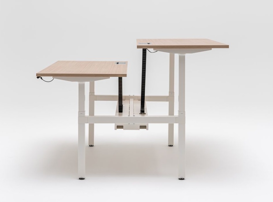 Ogi Drive Sit-Stand Office Bench Desk w/Common Cable Tray