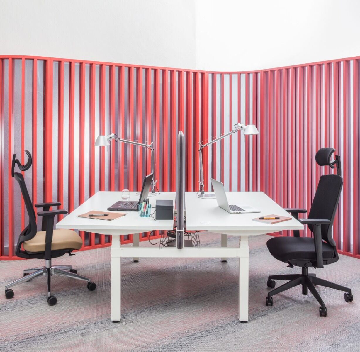 Desk with Acoustic panels