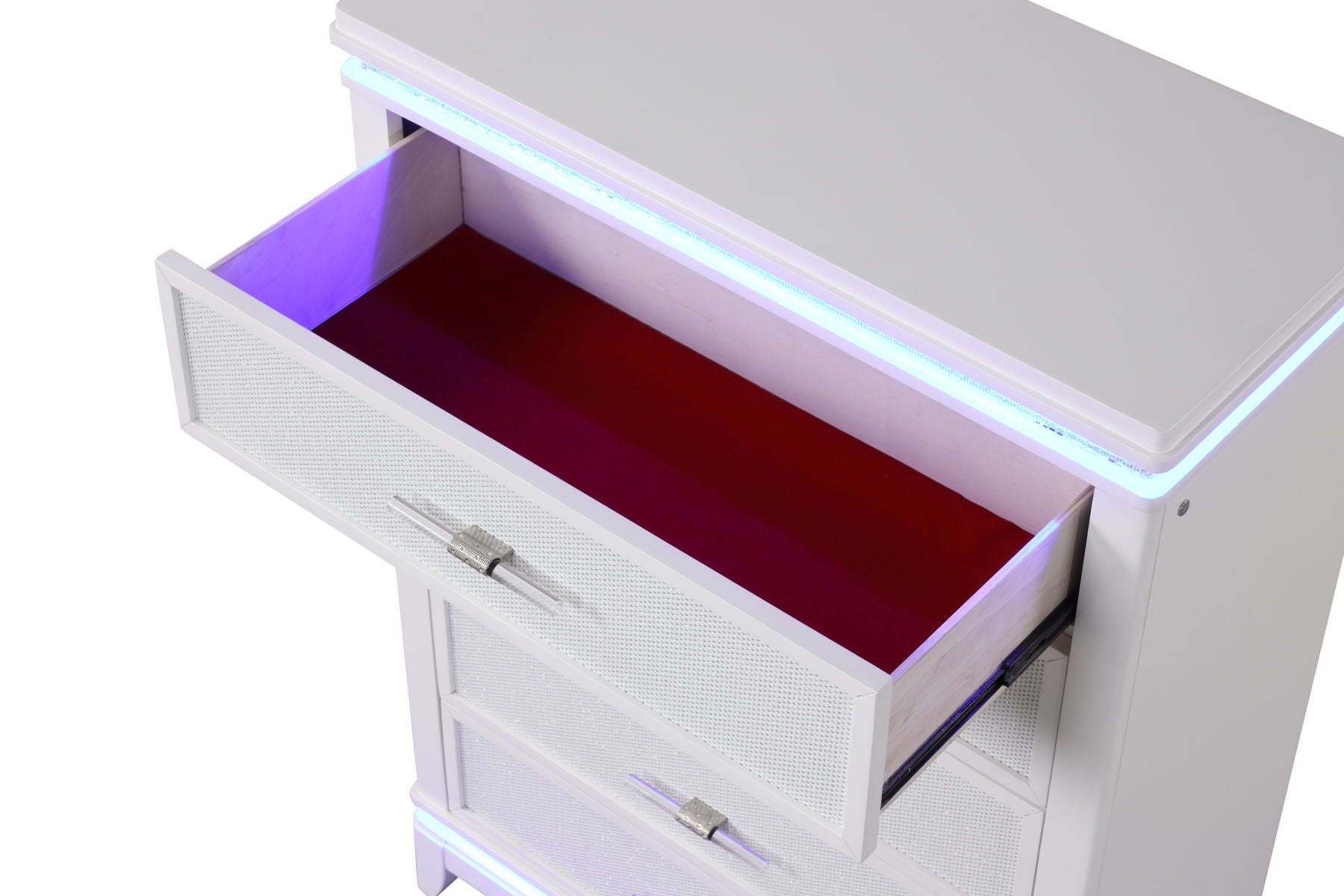 Opium 5-Drawer Wood Veneer Chest with LED Lighting
