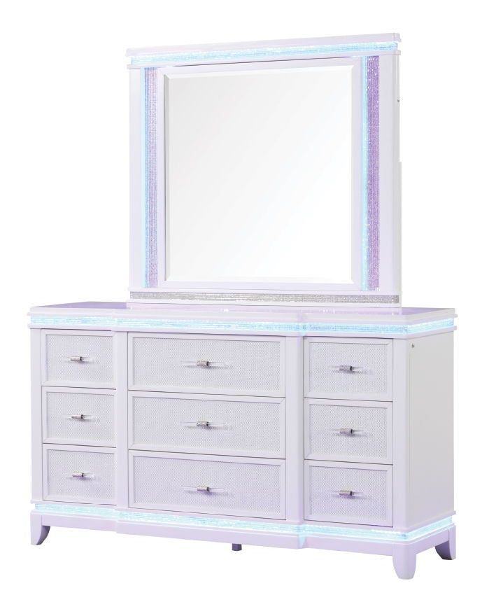 Milky White Galaxy Home Opium 9-Drawer Veneer Dresser