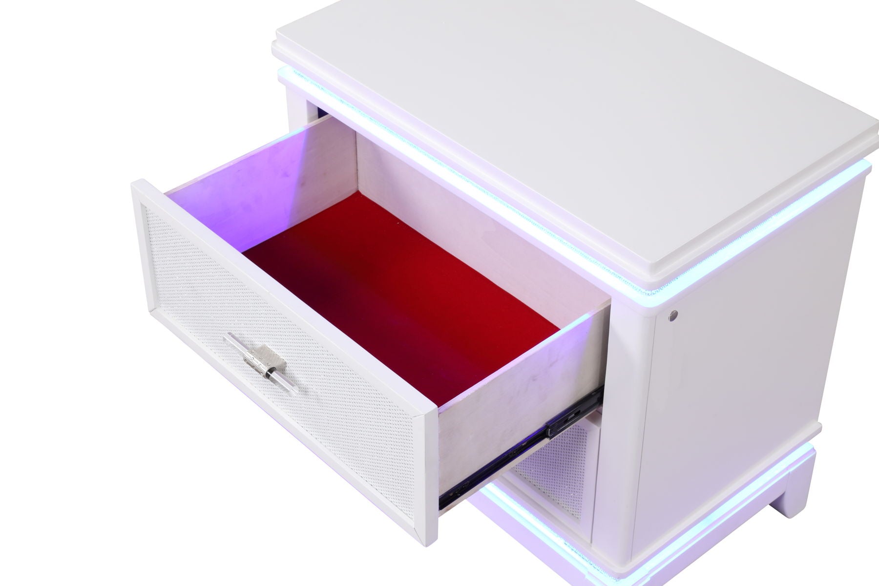 Opium 2-Drawer Wood Veneer Nightstand with LED Lighting
