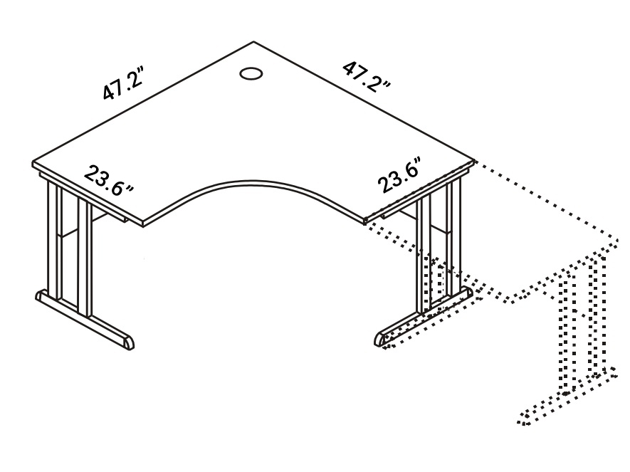 Optima C 47.2" Crescent Office Desk