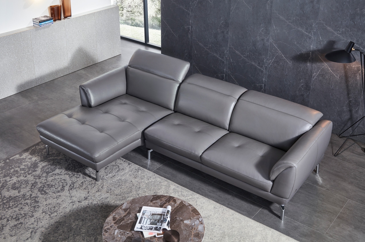 Orchard Thick Top Grain Leather Match Sectional, Left Arm Chaise Facing