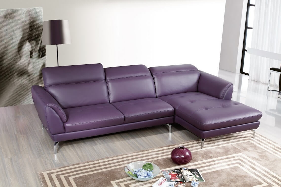 Orchard Thick Top Grain Leather Match Sectional, Right Arm Chaise Facing