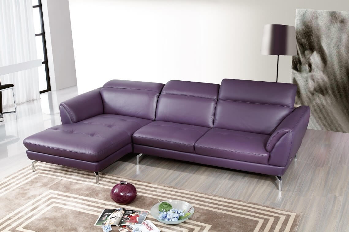 Orchard Thick Top Grain Leather Match Sectional, Left Arm Chaise Facing