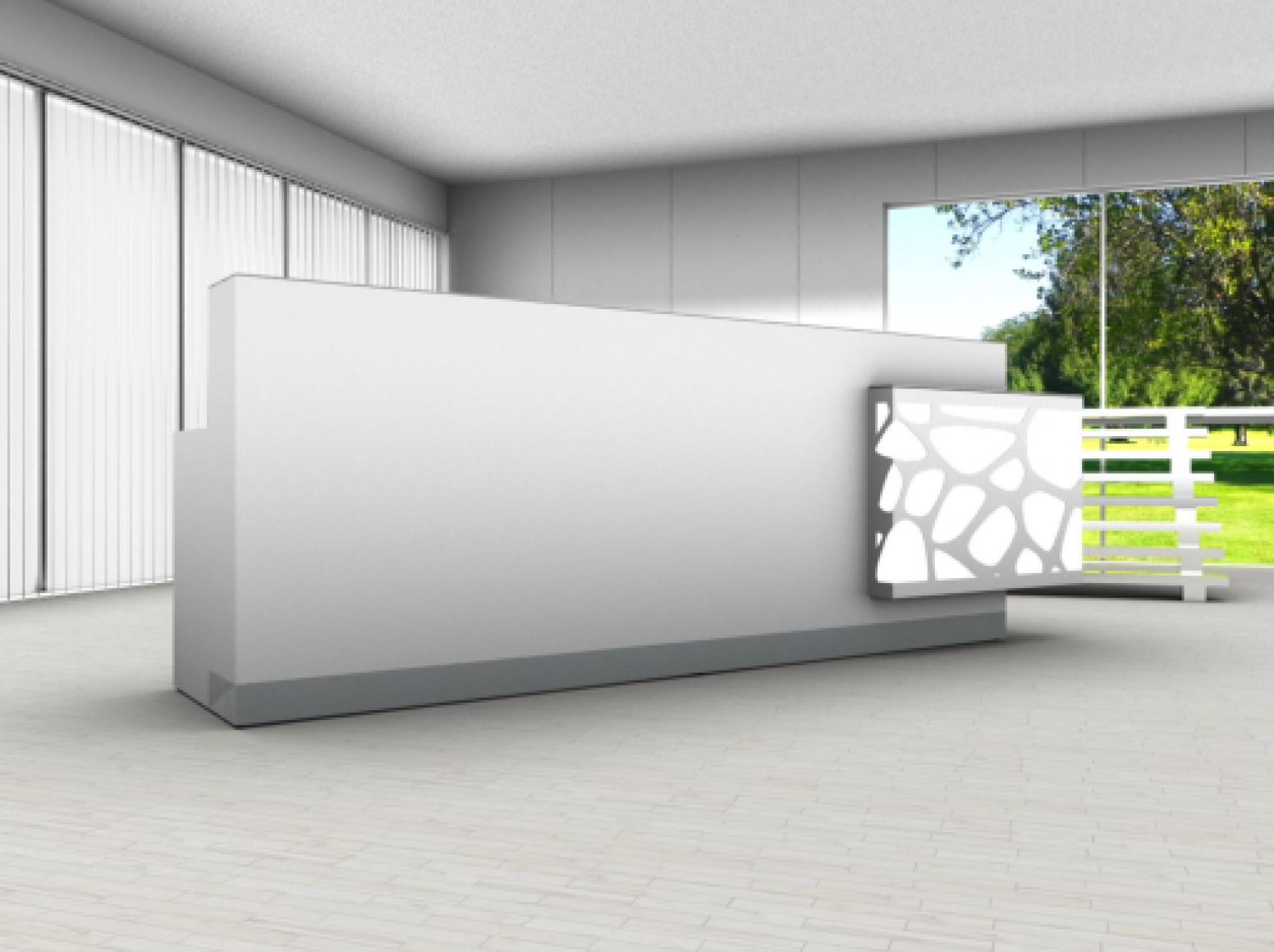 ORGANIC 1-Person Straight Reception Desk w/RGB Light