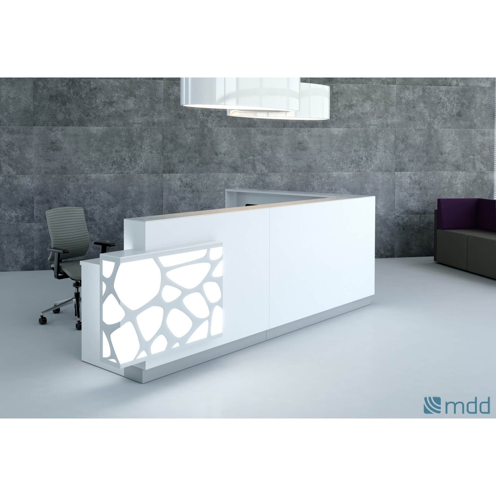 ORGANIC Small Straight Reception Desk w/RGB Light