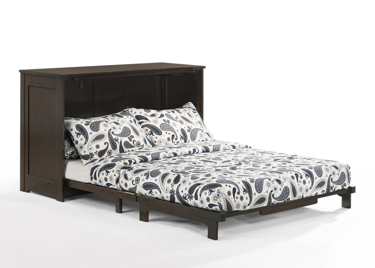 Orion Wood Murphy Cabinet Bed w/Mattress