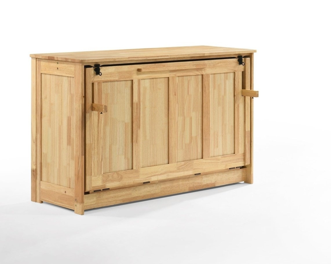 Orion Wood Murphy Cabinet Bed w/Mattress