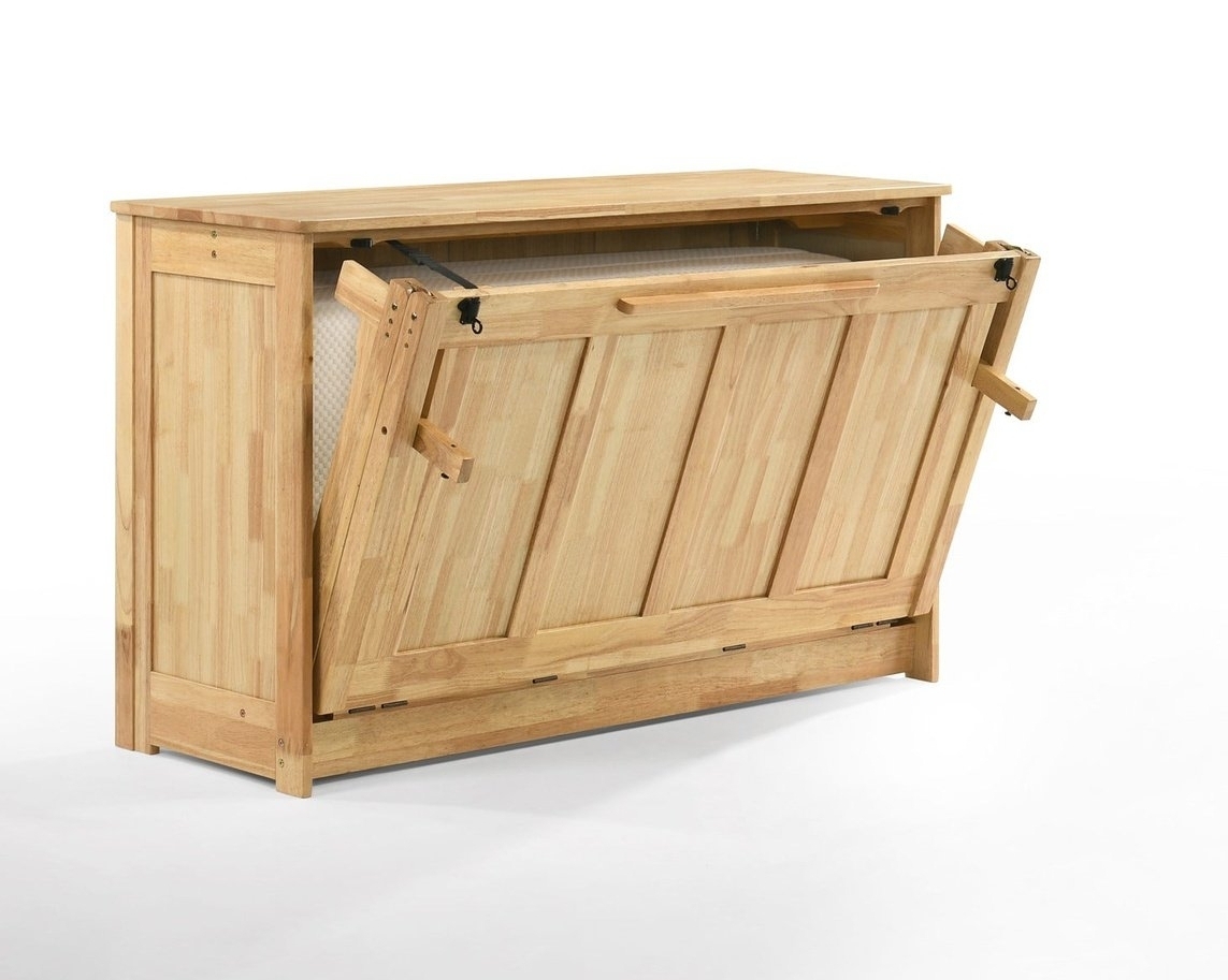 Orion Wood Murphy Cabinet Bed w/Mattress
