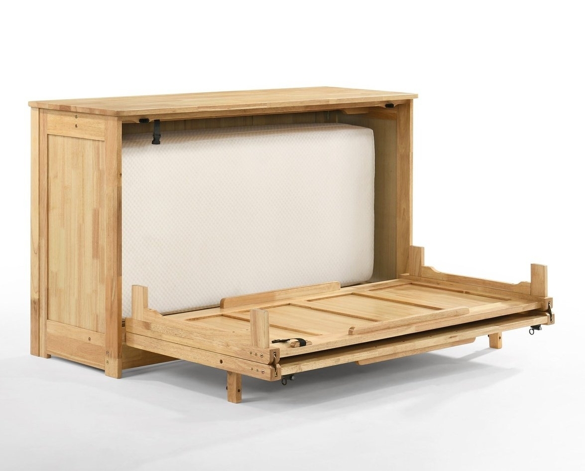 Orion Wood Murphy Cabinet Bed w/Mattress