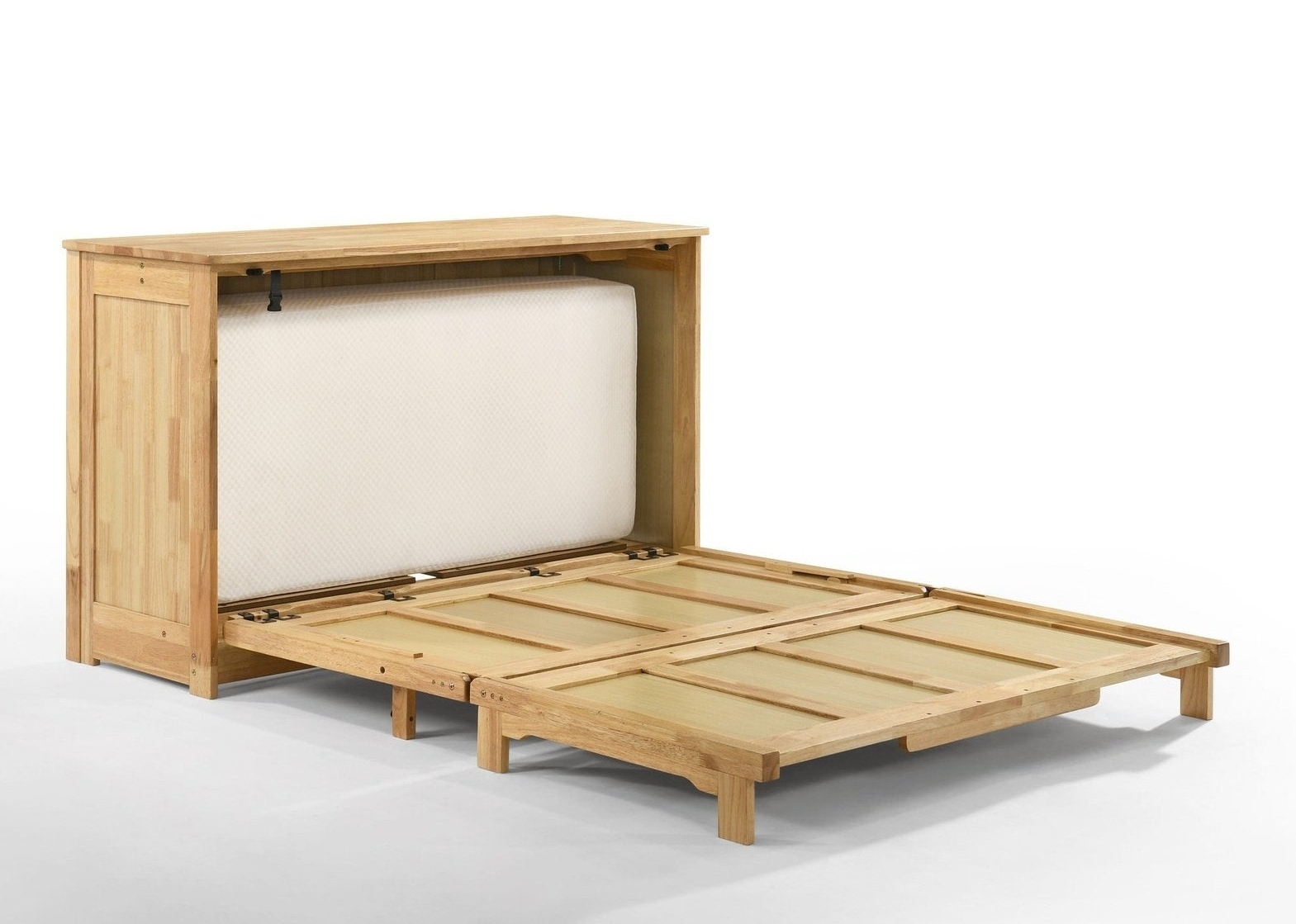 Orion Wood Murphy Cabinet Bed w/Mattress