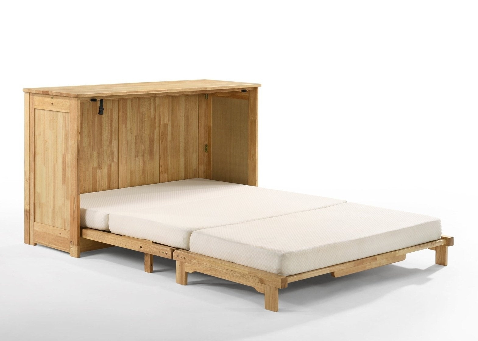 Orion Wood Murphy Cabinet Bed w/Mattress