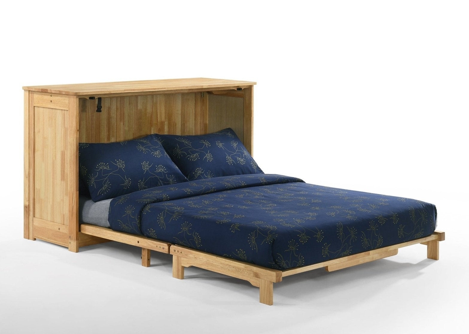Orion Wood Murphy Cabinet Bed w/Mattress