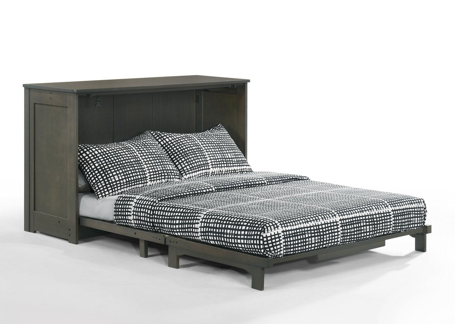 Orion Wood Murphy Cabinet Bed w/Mattress