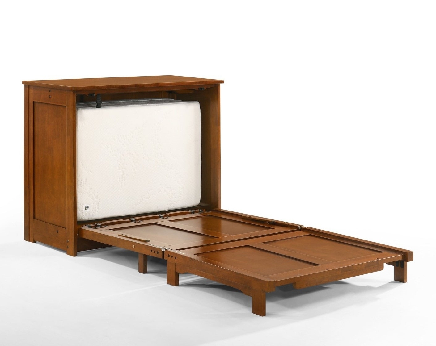 Orion Wood Murphy Cabinet Bed w/Mattress