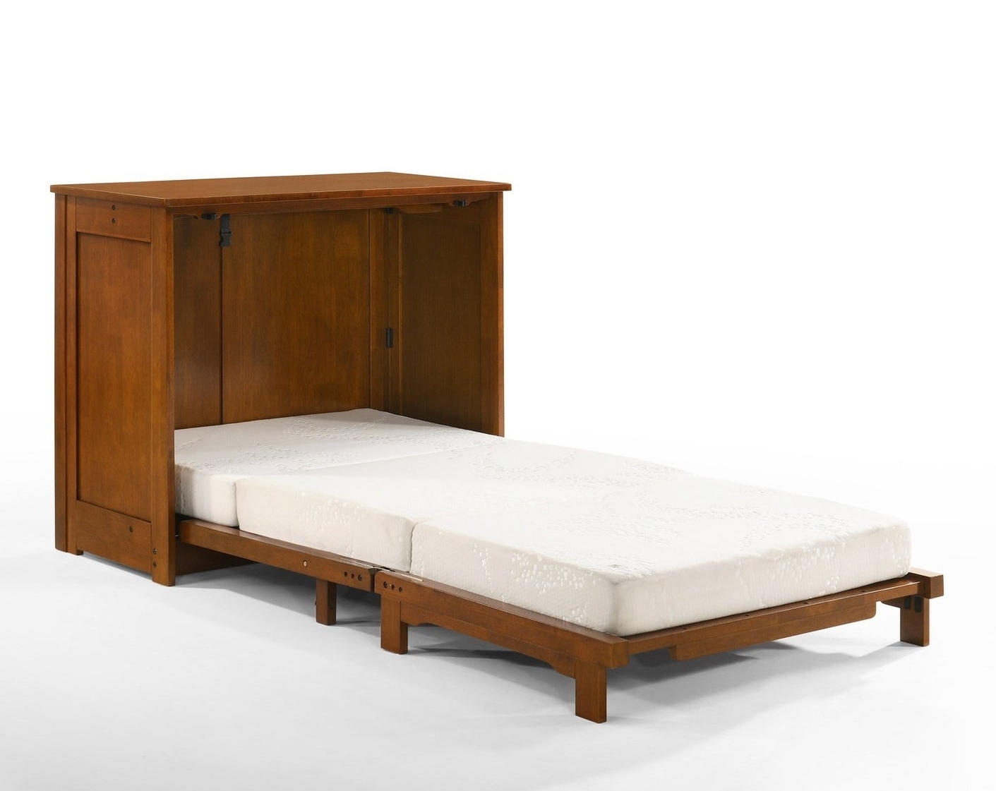 Orion Wood Murphy Cabinet Bed w/Mattress