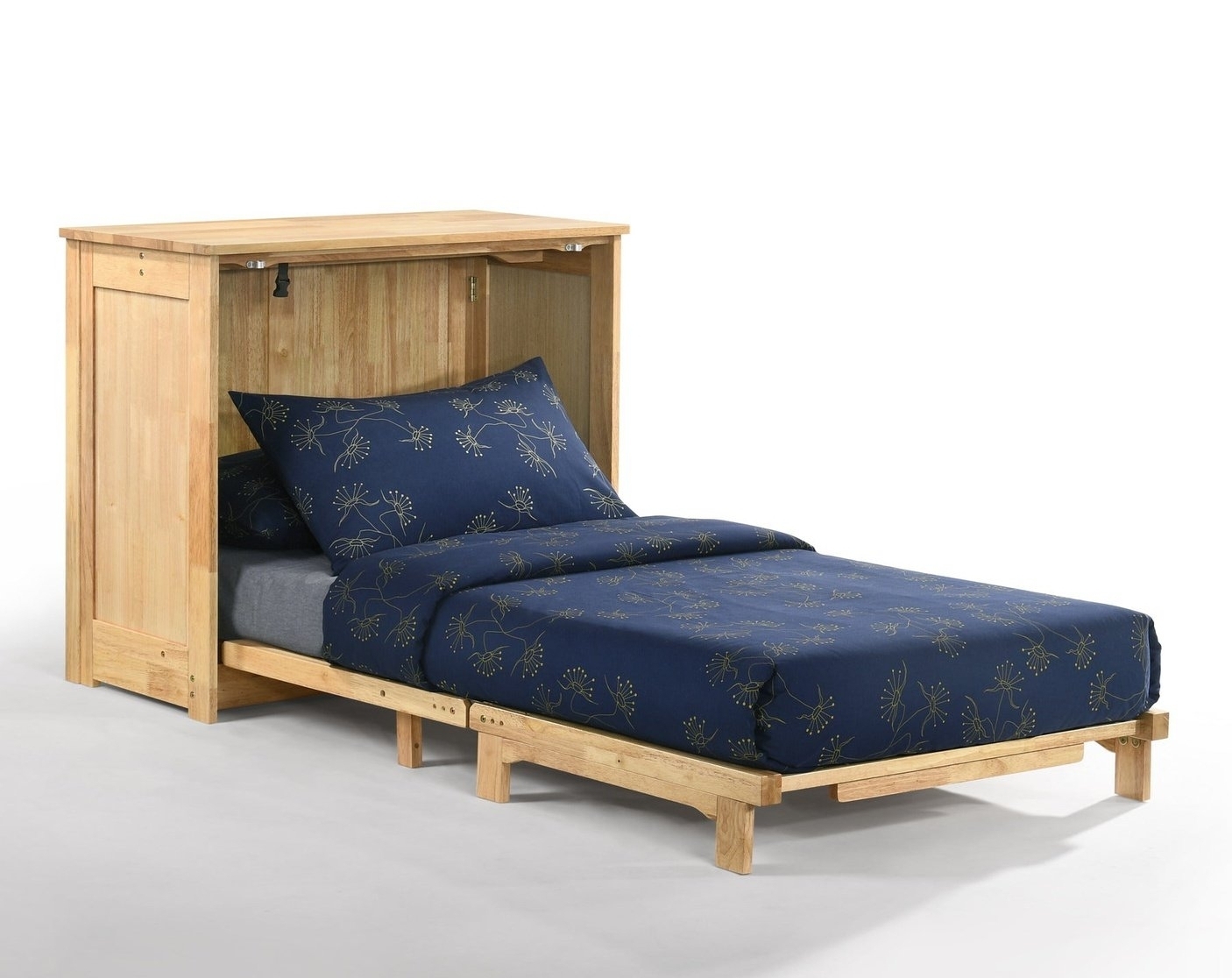 Orion Wood Murphy Cabinet Bed w/Mattress