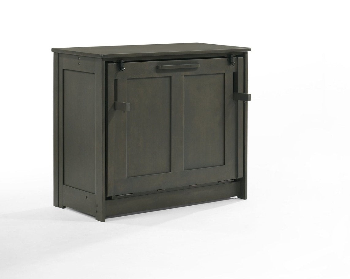 Orion Wood Murphy Cabinet Bed w/Mattress, Twin Size