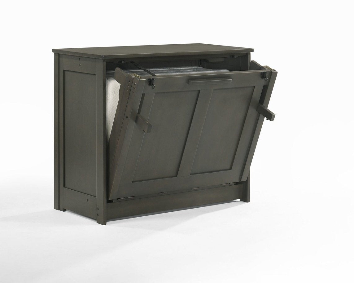 Orion Wood Murphy Cabinet Bed w/Mattress