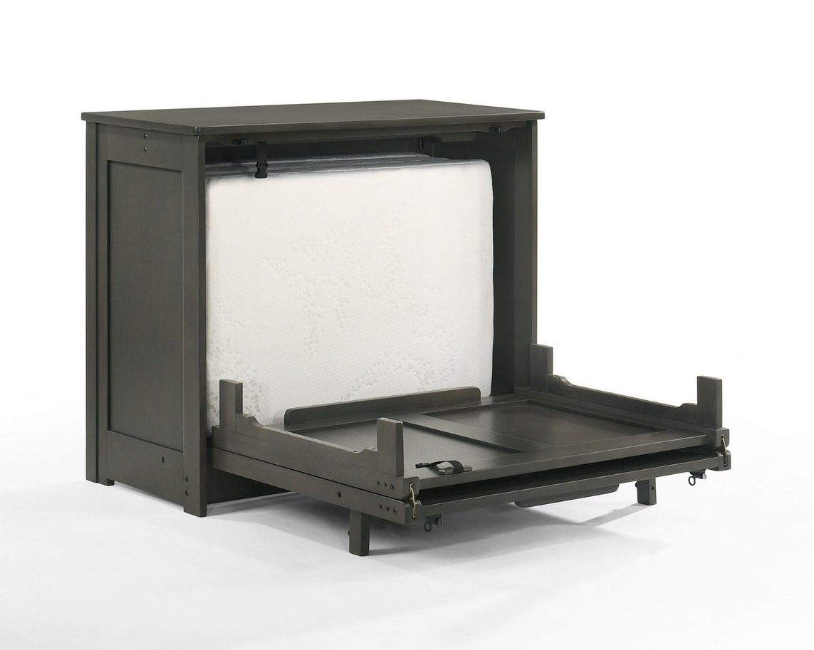 Orion Wood Murphy Cabinet Bed w/Mattress
