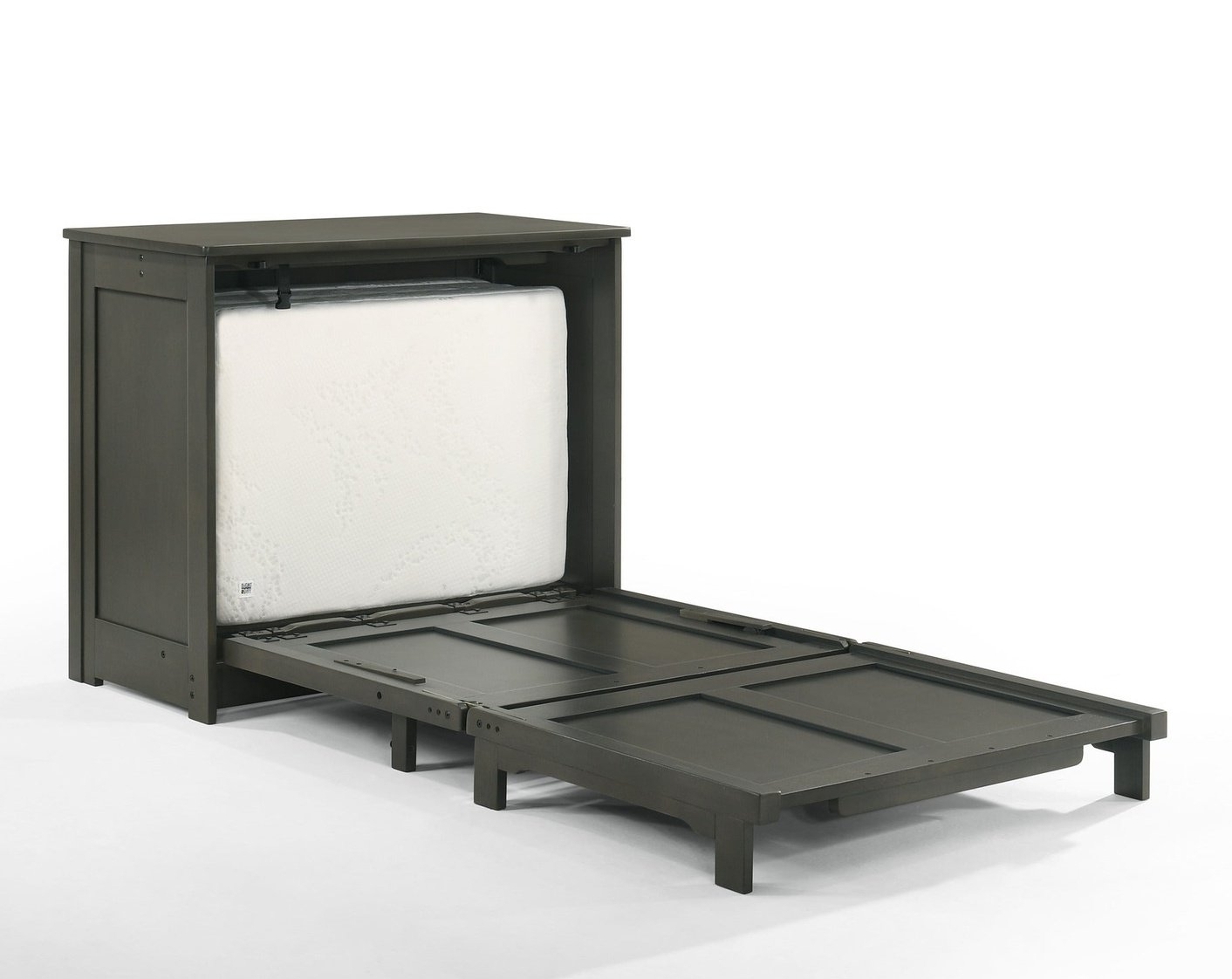 Orion Wood Murphy Cabinet Bed w/Mattress