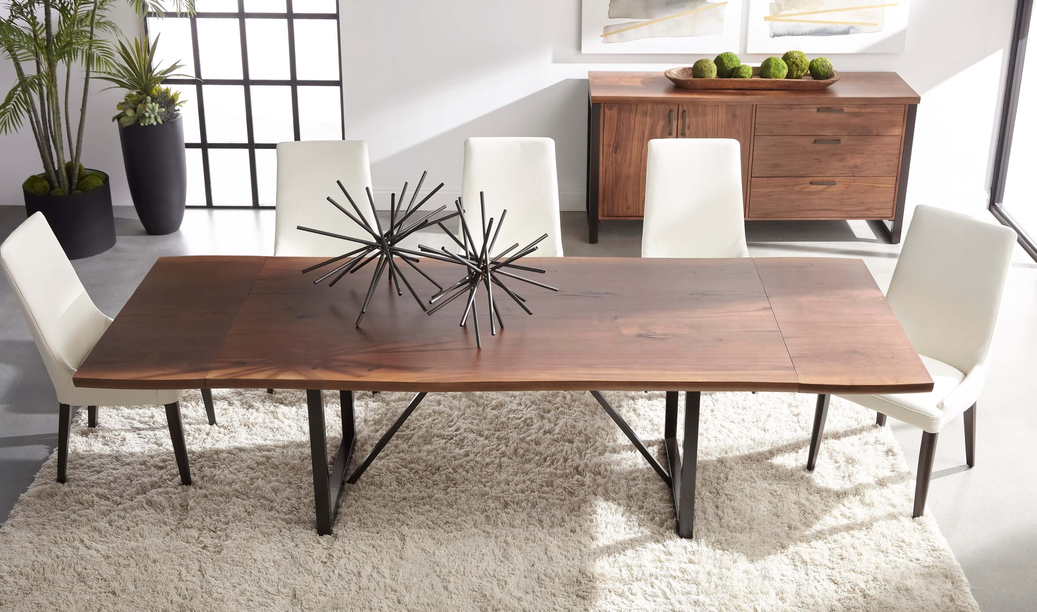 Origin Wood/Steel Extendable Dining Table